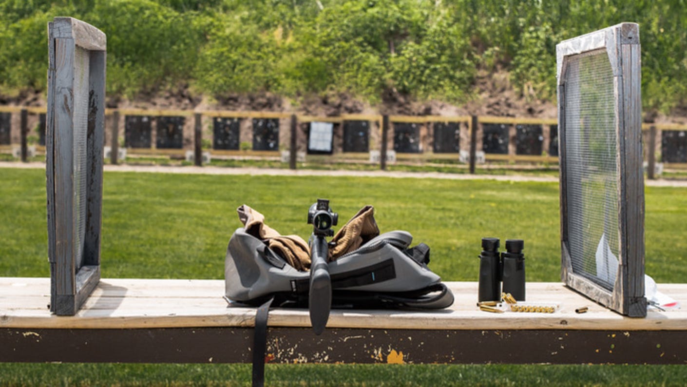 Vortex riflescope on a gun at the outdoor shooting range