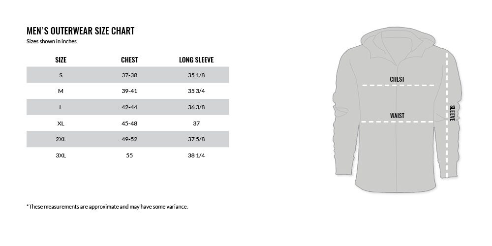 Men's Outwear Size Chart